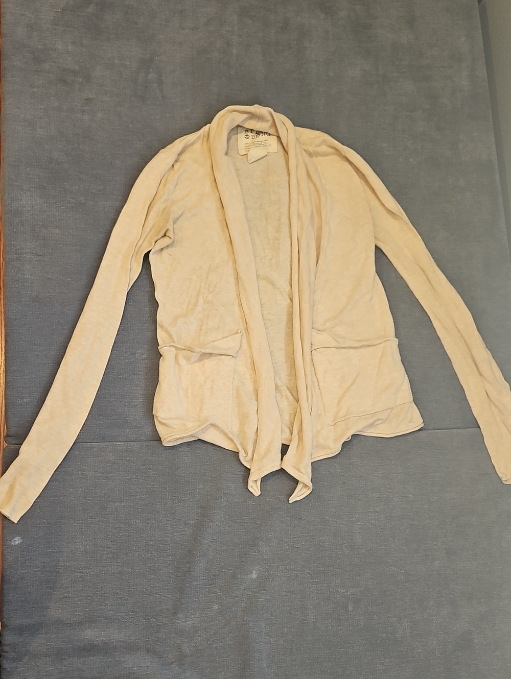 Light Cream Open-Front Women's Cardigan Sweater